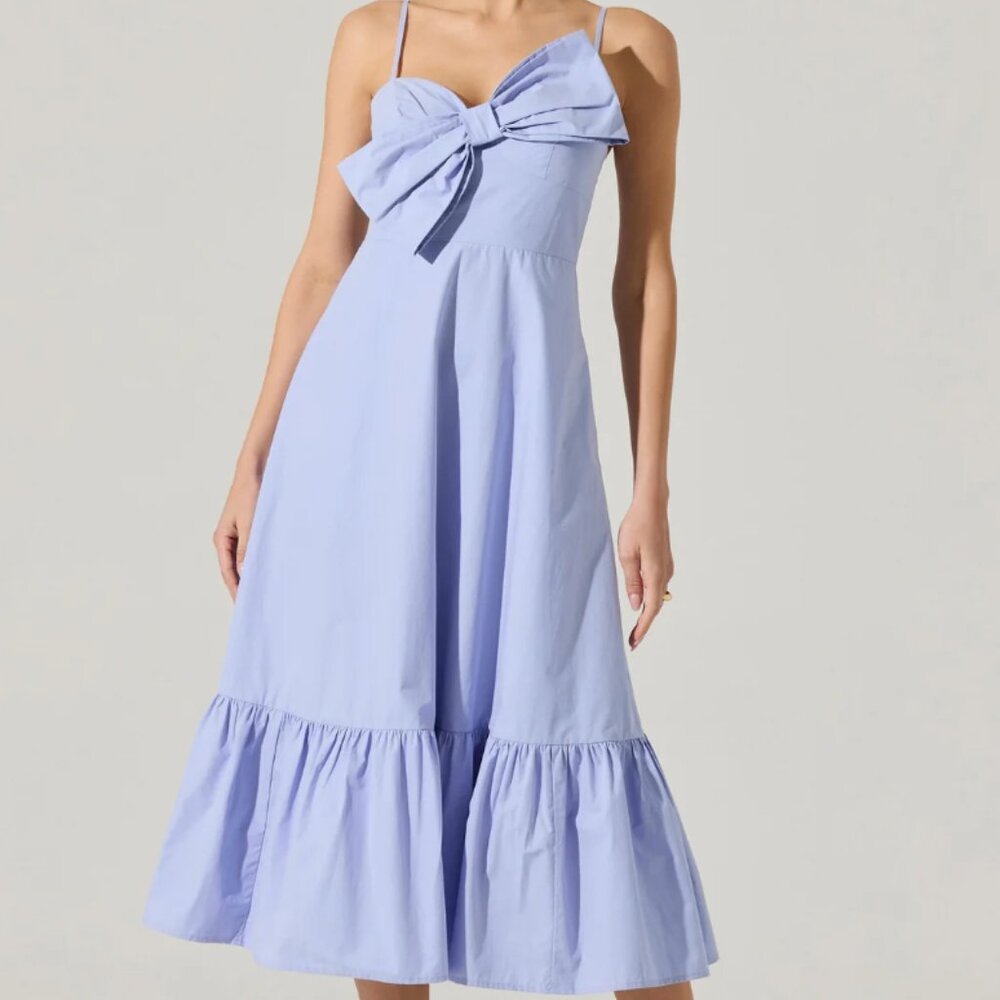 ASTR the Label Twisted Bow Detail Cotton Dress